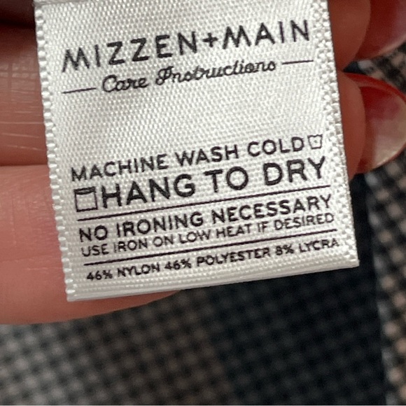 Mizzen + Main Checker SHIRT Spinnaker Standard Fit Button Black White GINGHAM M - Picture 5 of 14